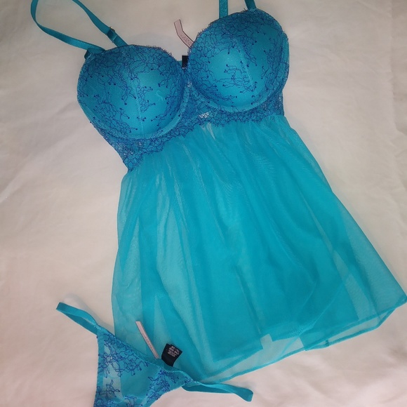 Victoria's Secret Other - NEW Victoria's Secret Turquoise Chemise w/ Thong